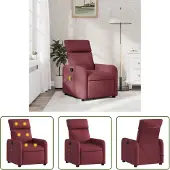 The Living Store Massagesessel Weinrot Stoff