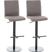 CLP 2er Set Barhocker Cadiz mit Stoffbezug drehbar und höhenverstellbar bis 240 kg dunkelgrau Gestell Farbe schwarz