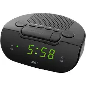 JVC Radiowecker Ra-E111B mit AM/FM-Radio und 10 Senderspeichern, Netz- und Batteriebetrieb