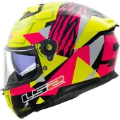 LS2 Integralhelm LS2 FF808 STREAM II Tiger Hi-Viz Gelb Glanzrosa größe XXL