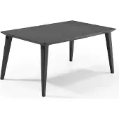 Allibert Keter Gartentisch Lima, graphit, rechteckig, bis zu 6 Personen, Kunststoff, 157 x 97 cm