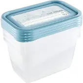 Keeeper Tiefkühldosenset 4-teilig, Wiederbeschreibbarer Deckel, 4 x 750 ml, 15,5 x 10,5 x 8,5 cm, Mia Magic Ice, Nordic Blue