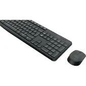 Logitech MK235, Volle Größe (100%), Kabellos, RF Wireless, QWERTZ, Grau, Maus enthalten