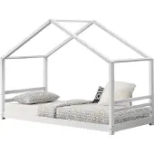 En.casa Kinderbett 'Vardø' Hausbett 90x200cm Weiß