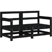 vidaXL Garten-Ecksofas 2 Stk. Schwarz Massivholz Kiefer