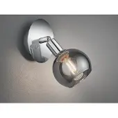 Meine Wunschleuchte LED Wandspot dimmbar Chrom mit Rauchglas Lampenschirm schwenkbarer Wandstrahler