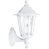 Eglo Außen-Wandlampe Laterna 5, 1 flammige Außenleuchte, Wandleuchte aus Aluguss und Glas, Farbe: Weiß, Fassung: E27, IP44