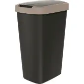 Prosperplast Abfallbehälter 45l mit Deckel KEDEN COMPACTA Q schwarz mit hellbraunem Rand