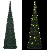 Syfax Künstlicher Pop-Up-Weihnachtsbaum mit Beleuchtung Grün 150 cm
