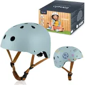 Lionelo Schutzhelm für Kinder Helmet verstellbar 50-56 cm, Kinnschutz, Intertek er Helm für Mädchen und Jungen, Größe S - Blau