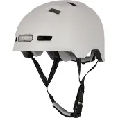 Crazy Safety Skater-Fahrradhelm mit Front- und Rücklicht | Matt Weiß L 57-61cm| EN1078