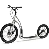 Yedoo Mezeq Roller Scooter Tretroller / Dogscooter - für Erwachsene und Teenager, bis 150 kg, mit Luftreifen 20/16, Scheibenbremsen und verstellbarem Lenker Silber