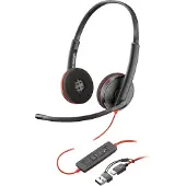 HP Blackwire 3210 Mono-USB-C-Headset (schwarz) +USB-C/A-Adapter (Packungseinheit), Kabelgebunden, Business/Everyday, 97 g, Kopfhörer, Schwarz