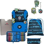 DERDIEDAS ErgoFlex Tiny Exklusiv Superflash Schulranzenset 5-teilig Blue Robot blau