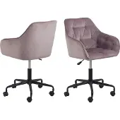 Ebuy24 Drehstuhl Brooke pastellrosa Samt Vic 18 & schwarzes Drehkreuz