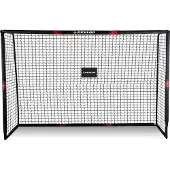 Dunlop Fußballtor - Fussballtor 300 x 200 x 120 cm - Fußball Tor - Fussballtore für Garten Kinder und Erwachsene - Fussball Trainingszubehör für Innen und Außen - Kunststoff - Schwarz/Rot