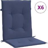 vidaXL Niedriglehner-Auflagen 6 Stk. Marineblau Stoff