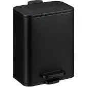 Relaxdays Mülleimer Bad, 5 l, Kosmetikeimer mit Soft-Close, matte Optik, entnehmbarer Inneneimer, Treteimer, schwarz