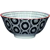 Kitchencraft ECMKCBOWL33SET - Set de Schalen de Keramik mit floralem Design deof monochrome Gänseblümchen, Steingut.