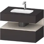 Duravit Einbauwaschtisch-Möbel-Set Qatego 80x55x60cm, T m/Grap matt, Konsolen-Waschtischunterbau