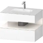Duravit Einbauwaschtisch-Möbel-Set Qatego 80x55x60cm, we hgl/we ma, Konsolen-Waschtischunterbau
