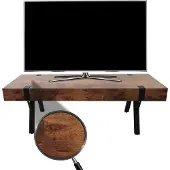 Mendler TV-Rack MCW-L54, Fernsehtisch Lowboard TV-Tisch, Metall 42x120x40cm dunkle Wildeiche