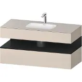 Duravit Einbauwaschtisch-Möbel-Set Qatego 120x55x60cm, E sw/tau matt, Konsolen-Waschtischunterbau