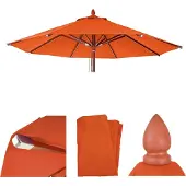Mendler Ersatz-Bezug für Gastronomie Holz-Sonnenschirm MCW-C57, Sonnenschirmbezug Ersatzbezug, rund Ø3m Polyester terracotta