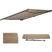 Mendler Ersatz-Bezug für Markise T122, Vollkassette Ersatzbezug Sonnenschutz 4x3m Polyester sand