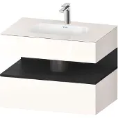 Duravit Einbauwaschtisch-Möbel-Set Qatego 80x55x60cm, Ei sw/we hgl, Konsolen-Waschtischunterbau