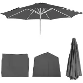 MCW Ersatz-Bezug für Sonnenschirm Asti, Sonnenschirmbezug Ersatzbezug, Ø 3m Stoff/Textil anthrazit