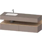 Duravit Einbauwaschtisch-Möbel-Set Qatego 160x50x60cm, Kon-WTU, B li, Ei nat/b ma
