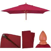 Mendler Ersatz-Bezug für Gastronomie Holz-Sonnenschirm MCW-C57, Sonnenschirmbezug Ersatzbezug, eckig 4x4m Polyester bordeaux