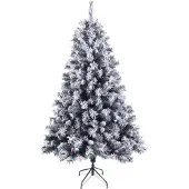 SVITA Weihnachtsbaum künstlich Schnee Tannenzapfen Beeren inkl. Ständer 180cm
