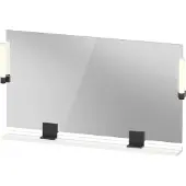 Duravit Sivida Spiegel, Diamantschwarz Matt, 1250x36x650mm, Aufsatzleuchte, Sensorschalter, Netzanschluss, SV74240BD220000