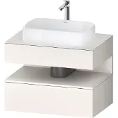 Duravit Collection One Konsolenwaschtischunterbau, 1 Auszug, 1 Schubkasten, Ausschnitt mittig, 800x550x600mm, Nische Weiß Supermatt, QA4730084840010, Farbe: Weiß Supermatt/mit Nischenbeleuchtung