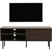 Mendler TV-Rack MCW-N78, Lowboard TV-Schrank, skandinavischer Stil Metall Holz Melamin MVG 50x120x40cm dunkelbraun