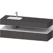 Duravit Einbauwaschtisch-Möbel-Set Qatego 160x50x60cm, Kon-WTU, B li, we m/Grap ma