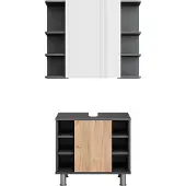 Vicco Badmöbel-Set Fynn Anthrazit/Goldkraft Eiche 2 Teile, Model 54711