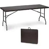 Northix Garten-Bankett-Catering-Tisch, klappbar, 180 cm, Rattan