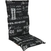 BURI Hochlehner Auflage Lifestyle Sitzkissen Gartenstuhl schwarz 123x50x6cm