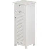Vicco Midischrank Riad Weiß 32 x 87 cm mit Tür und Schublade, Model 40414