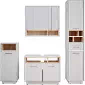 Vicco Badmöbel-Set Beatrice Weiß 4 Teile, Model 36288
