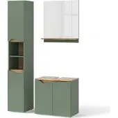 Vicco Badmöbel-Set Marelle Grün/Artisan-Eiche 3-teilig, Model 54703
