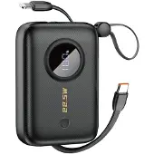 Dudao K14 10000mAh Powerbank mit USB-C-/Lightning-Kabeln - Schwarz