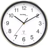 Technoline WT 8925, Wand, Funkgesteuerte Uhr, Rund, Silber, Weiß, Edelstahl, Glas