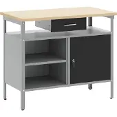 vidaXL Werkbank mit Schubladen Schwarz und Grau 100 x 55 x 85 cm