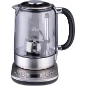 Alpina Wasserkocher mit Teekorb - 1,7 L - 2200 W - Wasserkocher - Teezubereiter - Wasserkocher - Warmhaltefunktion - Trockengehschutz - Digitalanzeige - Edelstahl - Glas