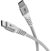 Goobay USB-C Supersoftes Textilkabel mit Metallsteckern, 3 m, weiß