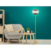 Meine Wunschleuchte Industrial LED Stehlampen für Wohnzimmer, Innen Bodenleuchte mit Rauchglaskugel